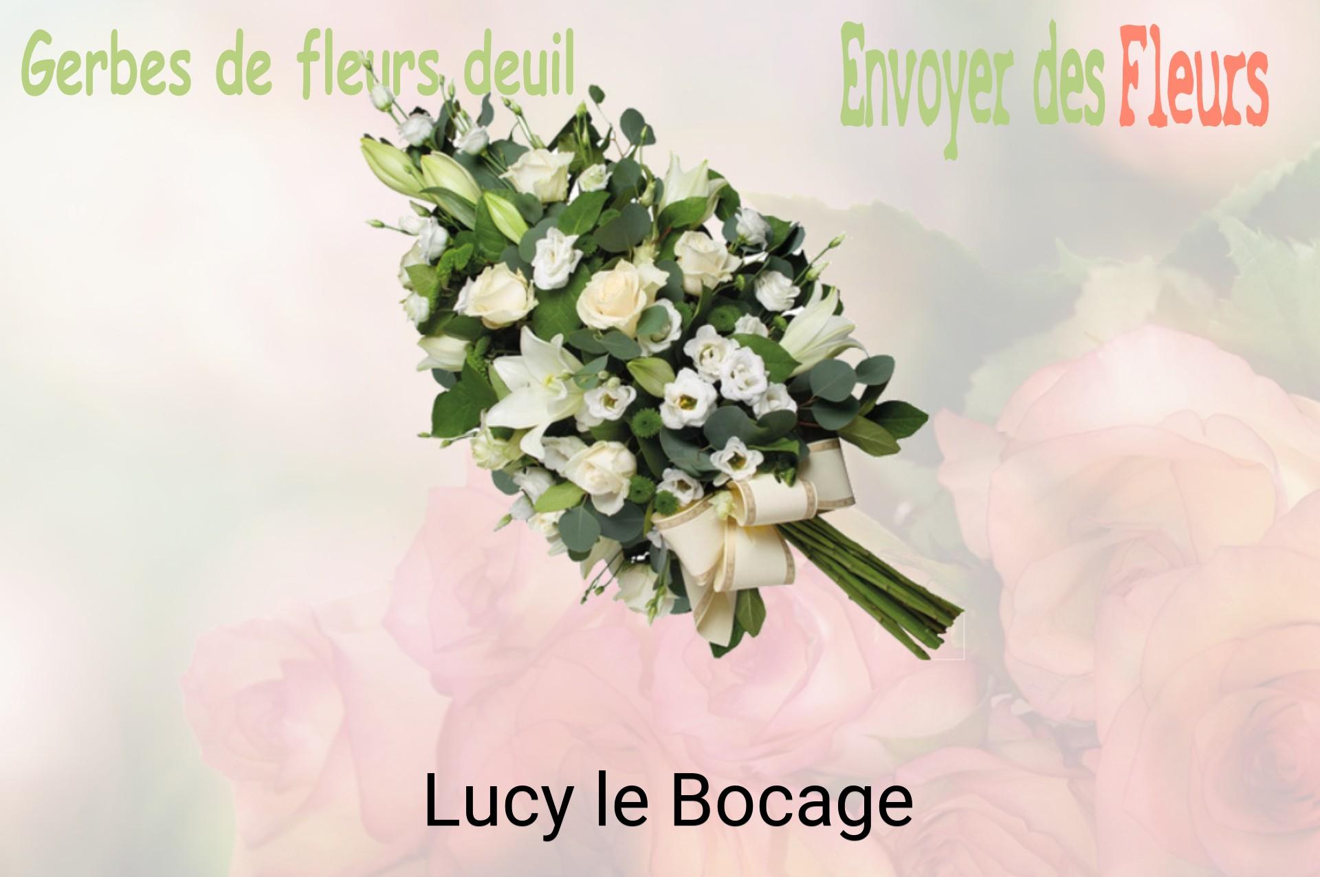 Gerbe de fleurs de deuil livrée à Lucy-le-Bocage
